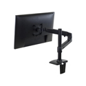 Ergotron 45-537-224 LX Desk Monitor Arm - Tall Matte Black Pole with 2-Piece Clamp & Grommet Mount