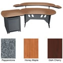 Mid-Atlantic 60 Inch Desk w/Overbridge & Single Bay Rack Dark Cherry