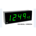 Photo of ESE ES-993U 6-digit - 2.3 Inch Green LEDs w/ 1 Inch Seconds Time Code Remote Display w/ Black 19 Inch Faceplate