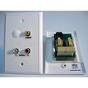Photo of White Cat5 Wall Plate with BNC Video and Stereo RCA Audio