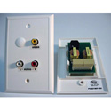 Ivory Cat5 Wall Plate with BNC Video and Stereo RCA Audio