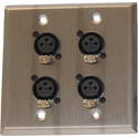 ETS PA202FRJWP InstaSnake Wall Plate with 4 Female XLR to RJ45 Inputs