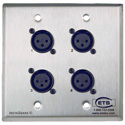 ETS PA202FWP InstaSnake Wall Plate- Send 4 FXLR to 110 Punch Down