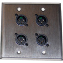 Photo of ETS PA202MRJWP InstaSnake Wall Plate with 4 Male XLR to RJ45 Inputs