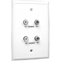 Photo of ETS PA808WPWE Four RCA Analog Audio Adapter Wall Plate - White