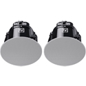 Electro-Voice EVID-C G2 2-Way 4-Inch 70/100V Coaxial Ceiling Speaker - SwiftLock Mounting & White Magnetic Grille - Pair