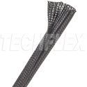 Photo of Techflex F6N0.38 3/8-Inch Flexo Self-Wrapping/Split Tube/Semi-Rigid Braided & Non-Expandable Tubing - Black - 150-Foot