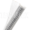 Photo of Techflex F6N1.00 1 In Flexo Self-Wrapping/Split Tube/Semi-Rigid Braided & Non-Expandable Tubing - Clear White - 100-Foot