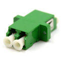 LC to LC Duplex Single Mode APC Flanged Adapter - Green