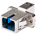 Photo of LC to SC Single Mode Simplex Flanged Fiber Optic Coupler Metal