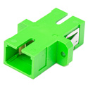 Photo of SC to SC APC Fiber Adapter Simplex Singlemode with Zirconia Sleeve & Plastic Flange - Green