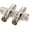 Photo of ST to ST Fiber Optic Coupler Single Mode Duplex - Metal with Zirconia Sleeve- 100 Pack