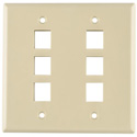 Photo of HellermannTyton FPDGSIX-I Six Port Dual Gang Flushmount Faceplate Ivory