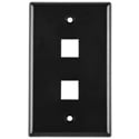 Photo of HellermannTyton FPDUAL-BK Two Port Flushmount Faceplate Black