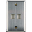 Photo of Hellermann-Tyton FPDUAL-SS Stainless Steel Keystone Flushmount Faceplate - Two Port
