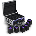 Chauvet DJ FREEDOM FLEX H9 IP X6 w/ Six Wireless Battery Operated Hex-Color Lighting Fixtures & Charging Road Case