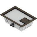 Photo of FSR RFL3-Q1G-CLY 3 Inch Deep Back Box with 4 1-Gang Plates Carpet Inlay - Clay Trim