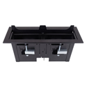 FSR RT6-R2-ABK Two-Section Rectangular Table Box with 1 Universal Bracket - Brushed Anodized Cover Black - TAA Compliant