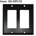 Photo of FSR SS-DPLT2-BLK Double Gang Decora Wall Plate - Black