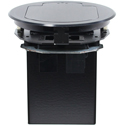 FSR T3-AC2HW-BLK Table Box with 2 A/C and 2 Keystone Connectors - Direct - Round - Black