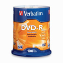 Verbatim 16x DVD-R Media - 100pk 4.7gb Branded Spindle