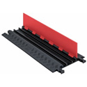 Photo of Guard Dog Low Profile 5-Channel Cable Protector with Standard Ramps for .75 Inch Lines - 3 Foot - Orange Lid/Black Base