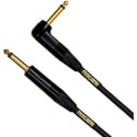 Mogami GOLD INSTRUMENT-03R 1/4 Inch to 1/4 Inch Right Angle Male Instrument Cable with Black Epoxy  - 3 Foot