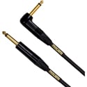 Photo of Mogami GOLD INSTRUMENT-03R 1/4 Inch to 1/4 Inch Right Angle Male Instrument Cable with Black Epoxy  - 3 Foot