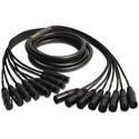 Mogami GOLD 8 XLR-XLR-50 8-Channel Snake Cable Terminated with Gold Contacts - Male to Female XLRs - 50 Foot