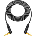 Photo of Sescom Canare GS-6 & NEUTRIK Right-Angle 1/4 TS Mono Male to Male Instrument Cable - Black - 1 Foot