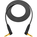 Photo of Sescom GS6-TSA-10 Canare GS-6 & Neutrik Right-Angle 1/4 TS Mono Male to Male Instrument Cable - Black - 10 Foot