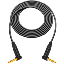 Photo of Sescom Canare GS-6 & NEUTRIK Right-Angle 1/4 TS Mono Male to Male Instrument Cable - Black - 15 Foot