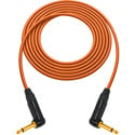 Photo of Sescom GS6-TSA Canare GS-6 & NEUTRIK Right-Angle 1/4 TS Mono Male to Male Instrument Cable - Orange - 25 Foot