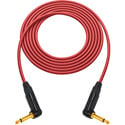 Photo of Sescom GS6-TSA Canare GS-6 & NEUTRIK Right-Angle 1/4 TS Mono Male to Male Instrument Cable - Red - 25 Foot