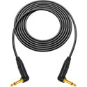 Sescom Canare GS-6 & NEUTRIK Right-Angle 1/4 TS Mono Male to Male Instrument Cable - Black - 3 Foot