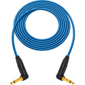 Photo of Sescom Canare GS-6 & NEUTRIK Right-Angle 1/4 TS Mono Male to Male Instrument Cable - Blue - 6 Foot