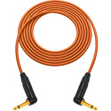 Photo of Sescom Canare GS-6 & NEUTRIK Right-Angle 1/4 TS Mono Male to Male Instrument Cable - Orange - 6 Foot
