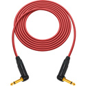 Photo of Sescom GS6-TSA-6IN-RD Canare GS-6 & Neutrik Right-Angle 1/4 TS Mono Male to Male Instrument Cable - Red - 6 Inch