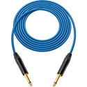 Photo of Sescom GS6-TSTS Canare GS-6 & NEUTRIK 1/4 TS Mono Male to Male Instrument Cable - Blue - 10 Foot