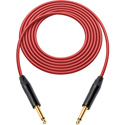 Photo of Sescom GS6-TSTS Canare GS-6 & NEUTRIK 1/4 TS Mono Male to Male Instrument Cable - Red - 3 Foot