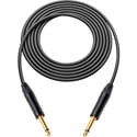 Sescom GS6-TSTS-3 Canare GS-6 & Neutrik 1/4 TS Mono Male to Male Instrument Cable - Black - 3 Foot