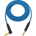 Photo of Sescom GS6-TSTSA-1-BE Canare GS-6 & Neutrik 1/4 Male to 1/4 Right Angle Male Instrument Cable - Blue - 1 Foot