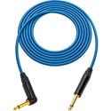 Photo of Sescom GS6-TSTSA Canare GS-6 & NEUTRIK 1/4 Male to 1/4 Right Angle Male Instrument Cable - Blue - 1 Foot
