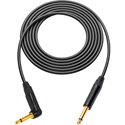 Photo of Sescom GS6-TSTSA-10 Canare GS-6 & Neutrik 1/4 Male to 1/4 Right Angle Male Instrument Cable - Black - 10 Foot