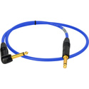 Photo of Sescom GS6-TSTSA-25-BE Canare GS-6 & Neutrik 1/4 Male to 1/4 Right Angle Male Instrument Cable - Blue - 25 Foot