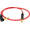 Photo of Sescom Canare GS-6 & NEUTRIK 1/4 Male to 1/4 Right Angle Male Instrument Cable - Red - 25 Foot
