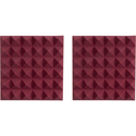 Gator Frameworks GFW-ACPNL1212PBDY-2PK 2-Inch Thick 12x12 Pyramid Acoustic Foam Panels - Burgundy - 2 Pack