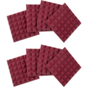 Photo of Gator Frameworks GFW-ACPNL1212PBDY-8PK 2-Inch Thick 12x12 Pyramid Acoustic Foam Panels - Burgundy - 8 Pack