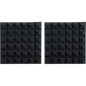 Photo of Gator Frameworks GFW-ACPNL1212PCHA-2PK 2-Inch Thick 12x12 Pyramid Acoustic Foam Panels - Charcoal - 2 Pack