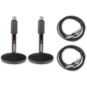 Photo of Gator Frameworks MIC-DESKTOP-2PK Desktop Microphone Stand with XLR Cables - 2-Pack